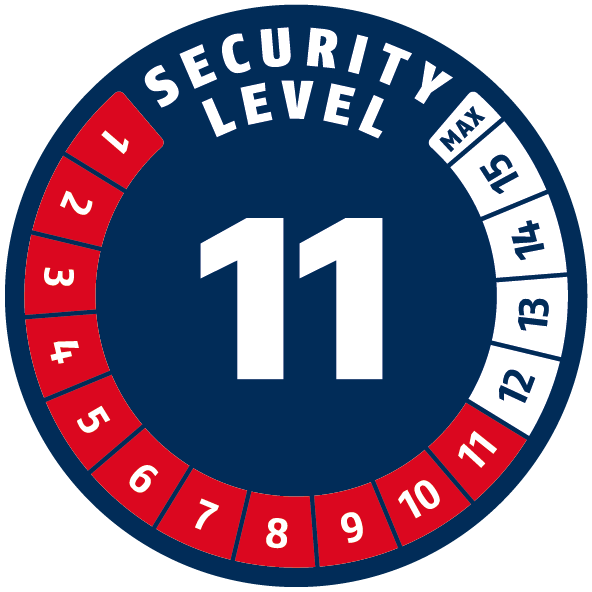 Security Level 11/15 | ABUS GLOBAL PROTECTION STANDARD ® | A higher level means more security