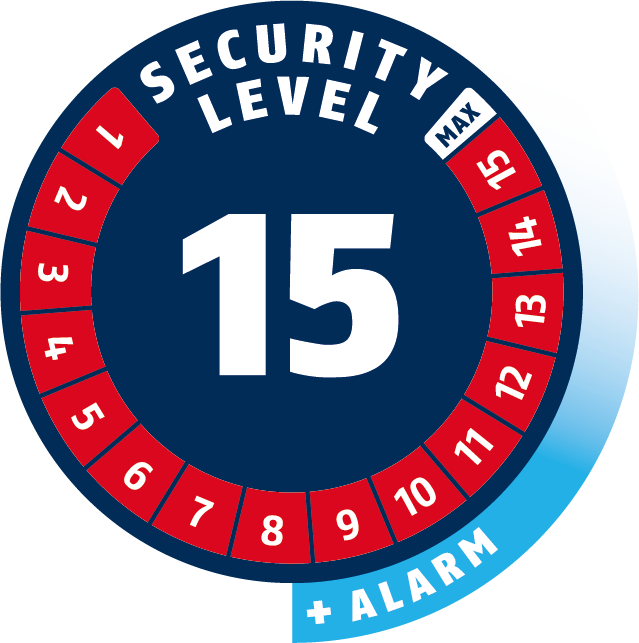 Niveau de sécurité 15/15 | ABUS GLOBAL PROTECTION STANDARD ® | Plus le niveau est haut, meilleur est la sécurité