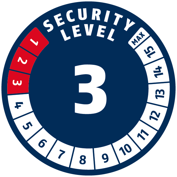 Security Level 3/15 | ABUS GLOBAL PROTECTION STANDARD ® | A higher level means more security