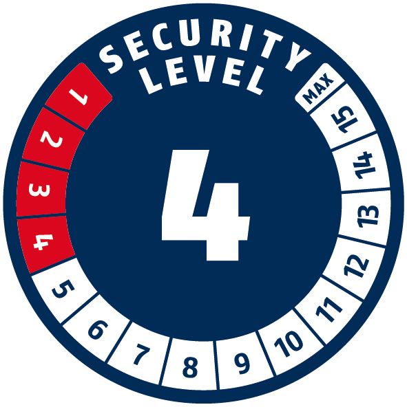 Security Level 4/15 | ABUS GLOBAL PROTECTION STANDARD ® | A higher level means more security