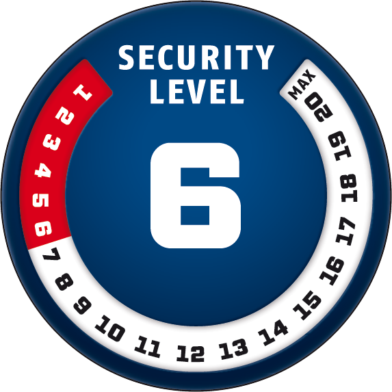 Security Level 6/20 | ABUS GLOBAL PROTECTION STANDARD ® | A higher level means more security